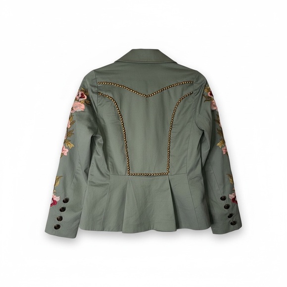 Aratta Silent Journey Embroidered Denim Jacket Size M - Picture 2 of 4